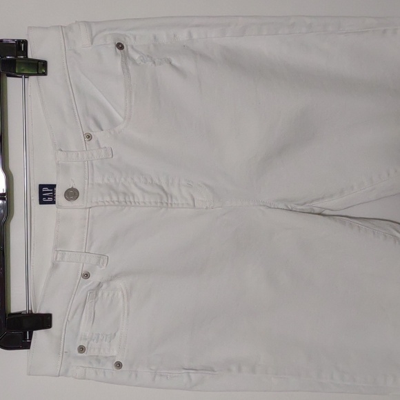 Gap High Rise True Skinny Jeans - White Distressed with Raw Hem Size 29 - Picture 6 of 15